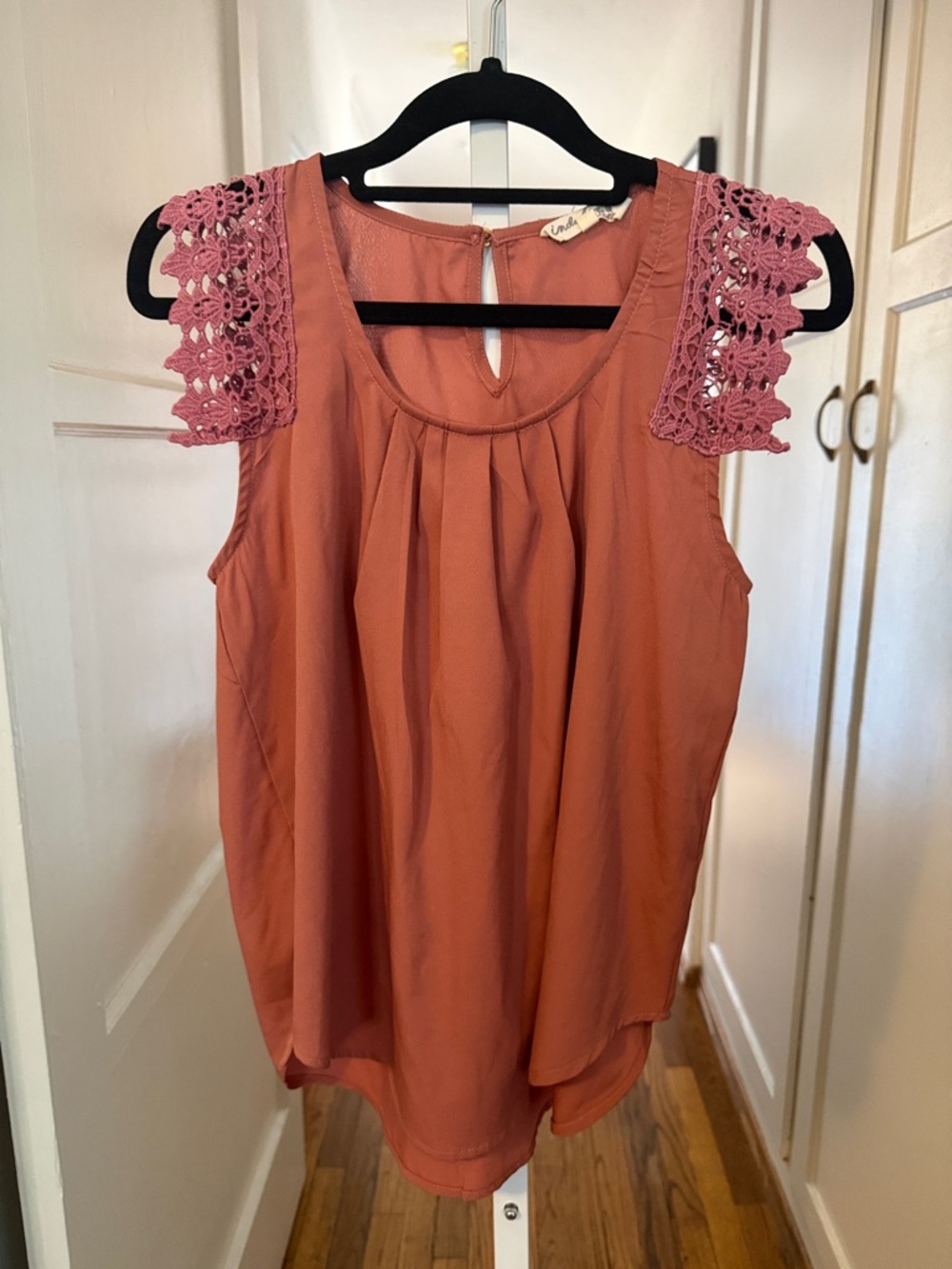 Indulge in Style Women’s Crochet-Shoulder Sleeveless Top - Dusty Rose